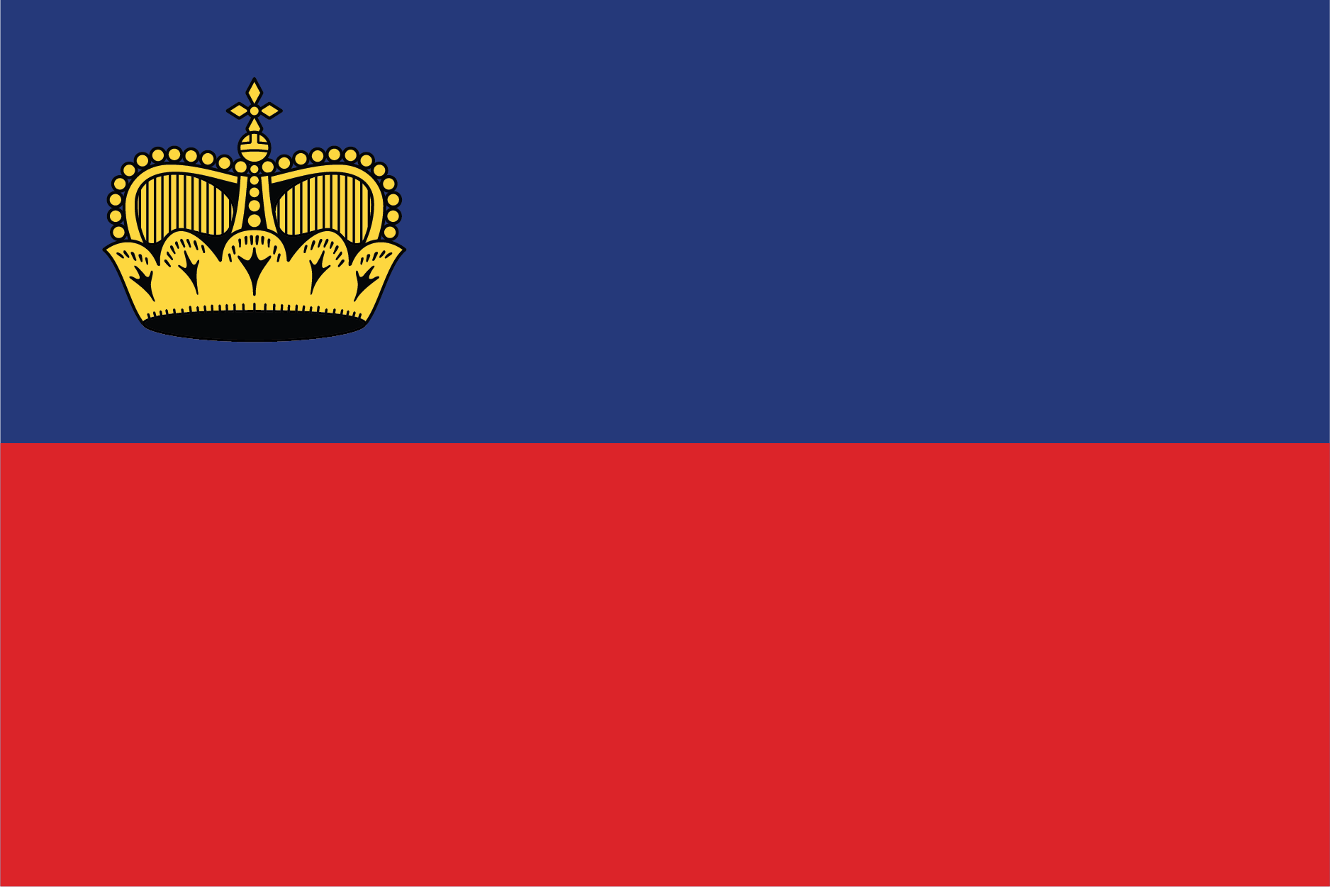 Flagge von Liechtenstein.